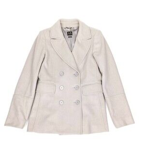 Armani Lavender Italian Fabric Quiet Luxury Wool Double Breasted Pea Coat Medium